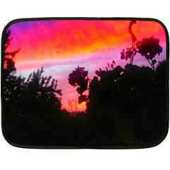 Sunset And Geraniums Double Sided Fleece Blanket (mini) 