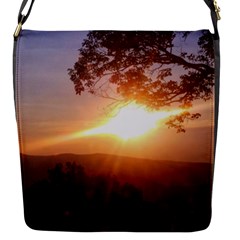 Mountain Sunset Flap Closure Messenger Bag (s) by okhismakingart