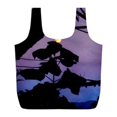 Moon And Catalpa Tree Full Print Recycle Bag (l)