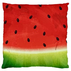 Juicy Paint Texture Watermelon Red And Green Watercolor Standard Flano Cushion Case (one Side) by genx