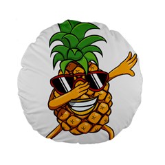 Dabbing Pineapple Sunglasses Shirt Aloha Hawaii Beach Gift Standard 15  Premium Flano Round Cushions