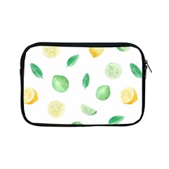 Lemon And Limes Yellow Green Watercolor Fruits With Citrus Leaves Pattern Apple Ipad Mini Zipper Cases by genx