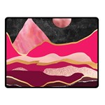 Pink and black abstract mountain landscape Double Sided Fleece Blanket (Small)  45 x34  Blanket Back