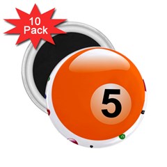 Billiard Ball Ball Game Pink Orange 2 25  Magnets (10 Pack)  by HermanTelo