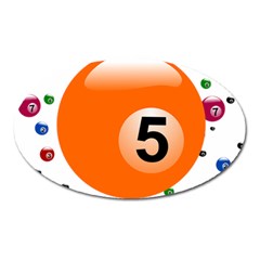 Billiard Ball Ball Game Pink Orange Oval Magnet by HermanTelo