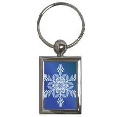 Flake Crystal Snow Winter Ice Key Chain (rectangle) by HermanTelo