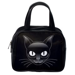 Grey Eyes Kitty Cat Classic Handbag (one Side) by HermanTelo