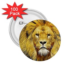 Lion Lioness Wildlife Hunter 2 25  Buttons (100 Pack) 