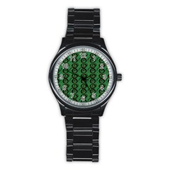 Abstract Pattern Graphic Lines Stainless Steel Round Watch by HermanTelo