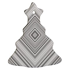 Black White Grey Pinstripes Angles Christmas Tree Ornament (two Sides) by HermanTelo