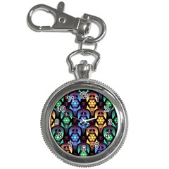 Pattern Background Bright Blue Key Chain Watches by HermanTelo