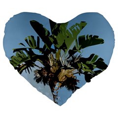 Palm Tree Large 19  Premium Flano Heart Shape Cushions by snowwhitegirl