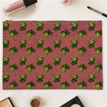 Pink Denim And Roses Cosmetic Bag (XXL) Front