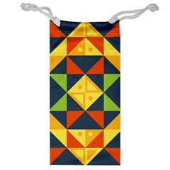 Background Geometric Color Plaid Jewelry Bag by Mariart