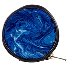 Blue Pattern Texture Art Mini Makeup Bag by HermanTelo