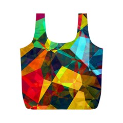 Color Abstract Polygon Background Full Print Recycle Bag (m) by HermanTelo