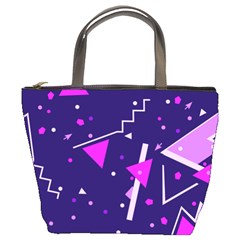 Purple Blue Geometric Pattern Bucket Bag by HermanTelo