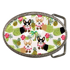 Corgis Hula Pattern Belt Buckles