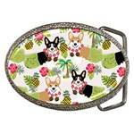 Corgis Hula Pattern Belt Buckles Front