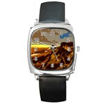 Scotland Monti Mountains Mountain Square Metal Watch Front