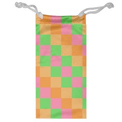 Checkerboard Pastel Squares Jewelry Bag by Sapixe
