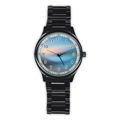 Wave Background Stainless Steel Round Watch by HermanTelo