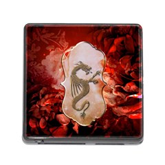 Wonderful Chinese Dragon With Flowers On The Background Memory Card Reader (square 5 Slot) by FantasyWorld7