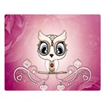 Cute Little Owl With Hearts Double Sided Flano Blanket (Large)  Blanket Back