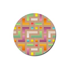 Abstract Background Colorful Rubber Round Coaster (4 Pack) 