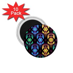 Pattern Background Bright Blue 1 75  Magnets (10 Pack) 
