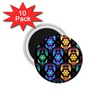 Pattern Background Bright Blue 1.75  Magnets (10 pack)  Front