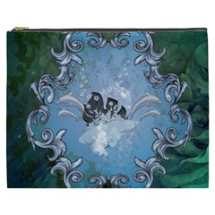 Surfboard With Dolphin Cosmetic Bag (xxxl) by FantasyWorld7