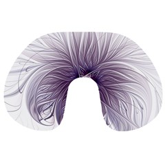 Purple Lavender Wisps White Travel Neck Pillow