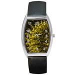 Rich Yellow Digital Abstract Barrel Style Metal Watch Front