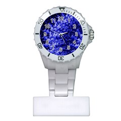 Rich Blue Digital Abstract Plastic Nurses Watch