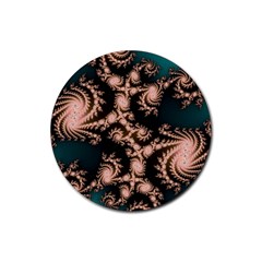 Fractal Pattern Abstraction Rubber Round Coaster (4 Pack) 