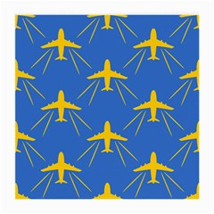 Aircraft Texture Blue Yellow Medium Glasses Cloth