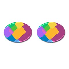 Geometry Nothing Color Cufflinks (oval) by Mariart