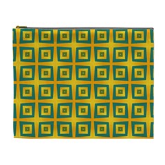 Green Plaid Star Gold Background Cosmetic Bag (xl) by Alisyart