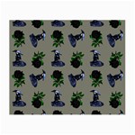 Gothic Girl Rose Grey Pattern Small Glasses Cloth Front