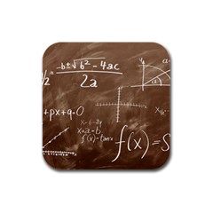 Mathematics Brown Rubber Square Coaster (4 Pack)  by snowwhitegirl