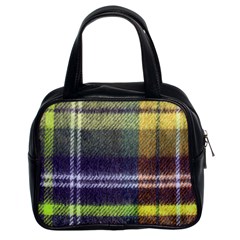 Yellow Plaid Flannel Classic Handbag (two Sides) by snowwhitegirl