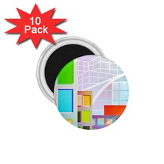 City Modern Business Skyscrapers 1 75  Magnets (10 Pack) 