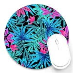 Leaves Picture Tropical Plant Round Mousepads Front