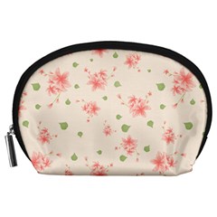 Pink Flowers Pattern Spring Nature Accessory Pouch (large)