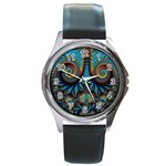 Abstract Art Fractal Creative Round Metal Watch Front
