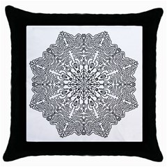 Mandala Drawing Unique Art Pattern Throw Pillow Case (black) by Wegoenart