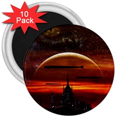 Science Fiction Digital Illustration 3  Magnets (10 Pack) 