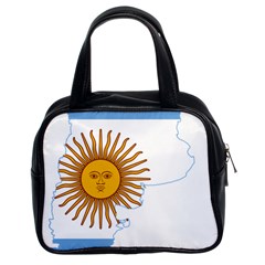 Flag Map Of Argentina & Islas Malvinas Classic Handbag (two Sides) by abbeyz71