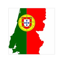 Portugal Flag Borders Cartography Small Satin Scarf (square)